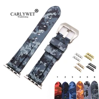 carlywet 38 40 42 44mm wholesale mosaic waterproof silicone rubber replacement wrist watch band strap for iwatch series 4321
