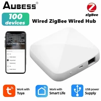 abuess tuya zigbee wirelesswired gateway smart home automation hub bridge smart life remote control work with alexa google home