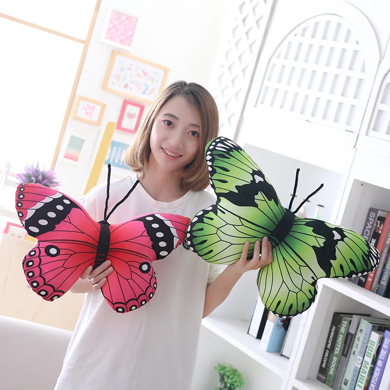 

1 pcs Soft butterfly plush pillow toy stuffed animals butterfly plush kids toys cushion home decoration Christmas birthday gifts
