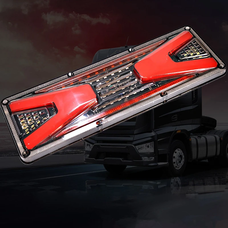 

2 PCS 24V Truck LED Rear Tail Light Trailer Warning Lights for Stop Lorry Bus Brake Reverse Turn Indicator Lamp