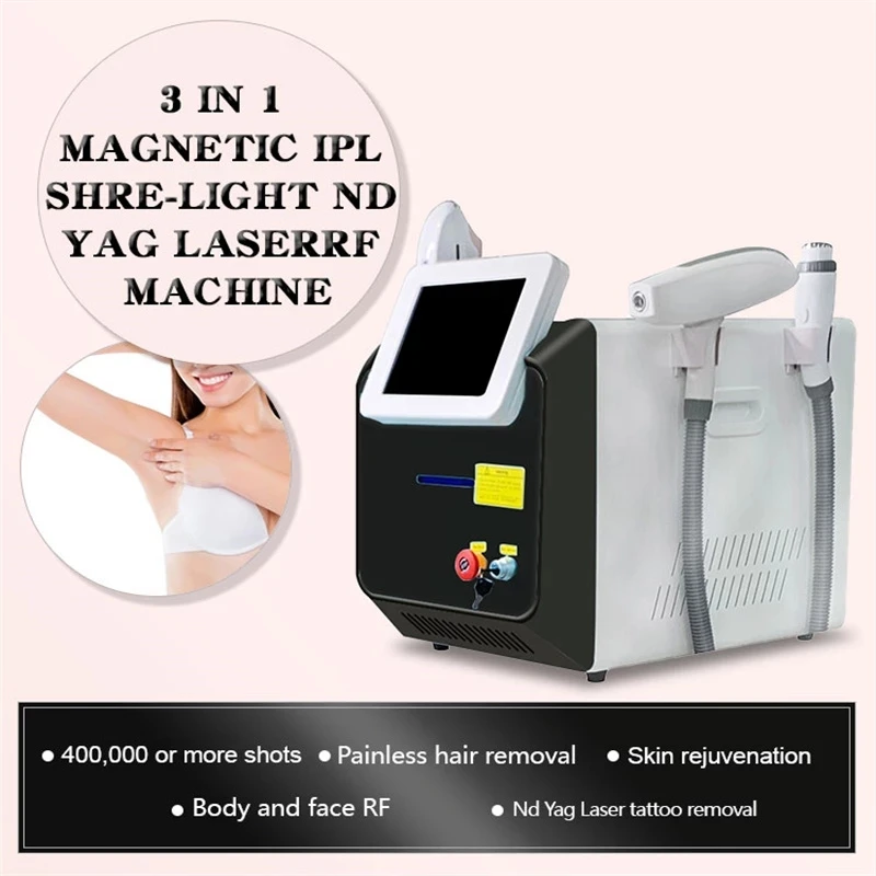 

The latest model 360 Magneto Opt SHR IPL E-light Nd Yag Laser RF for hair removal and skin enhancement 1064nm tattoo beauty mach