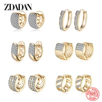 zdadan 925 sterling silver 18k gold hoop earrings for women fashion jewelry gifts
