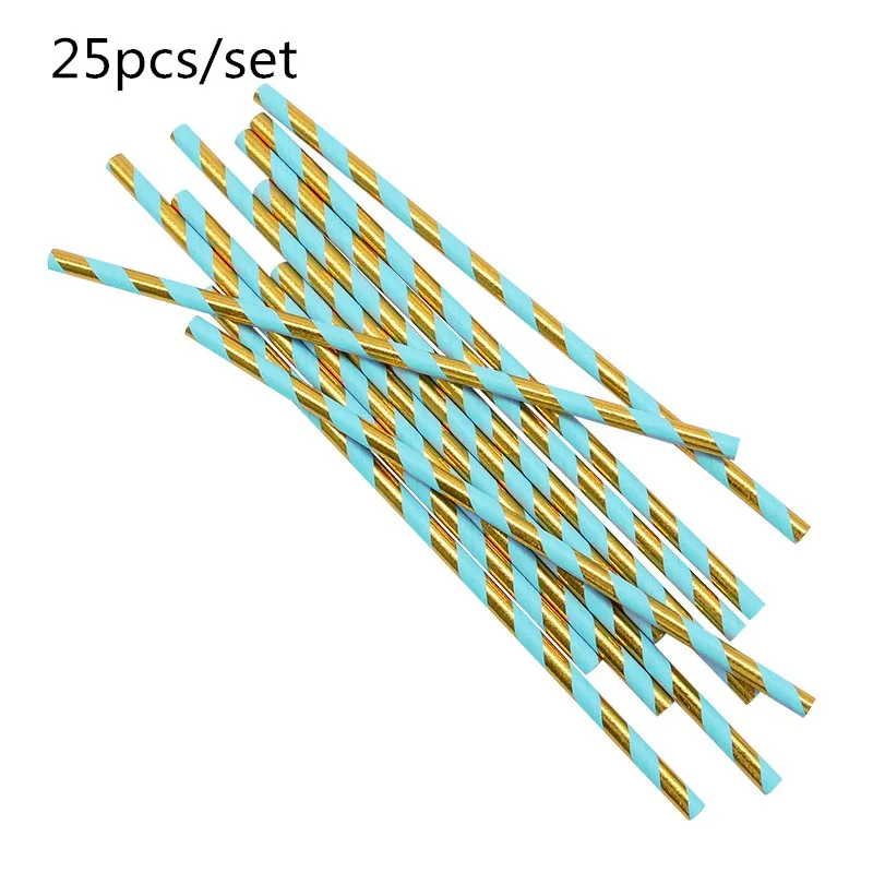 blueB07 1st Birthday Party Supplies Pink Blue Paper Plates Cups Straws Disposable Tableware Banner Gender Reveal Baby Shower Party Decor - Цвет: blueB07