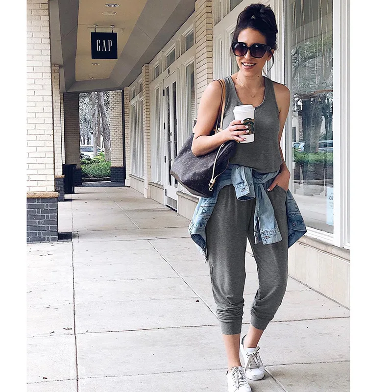 

Sexy Sleeveless Lace Up Belts Jumpsuits Summer Women Solid Off Shoulder Casual Pockets Slim Long Rompers Female Black Playsuits