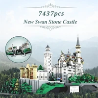 xingbao roman revival gothic architecture building toys for adults 7437pcs new swan stone castle building blocks moc bricks gift