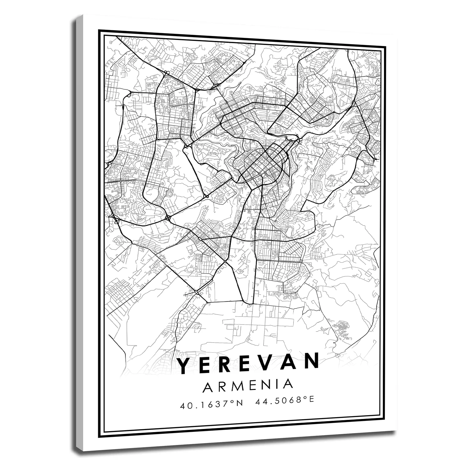 Художественный постер с изображением карты города иеревана Армении | Дом и сад