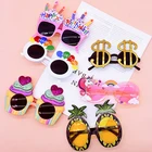 Летняя Пляжная Гавайская фотобудка с рисунком ананаса единорога воздушного шара торта праздничные очки реквизит Товары