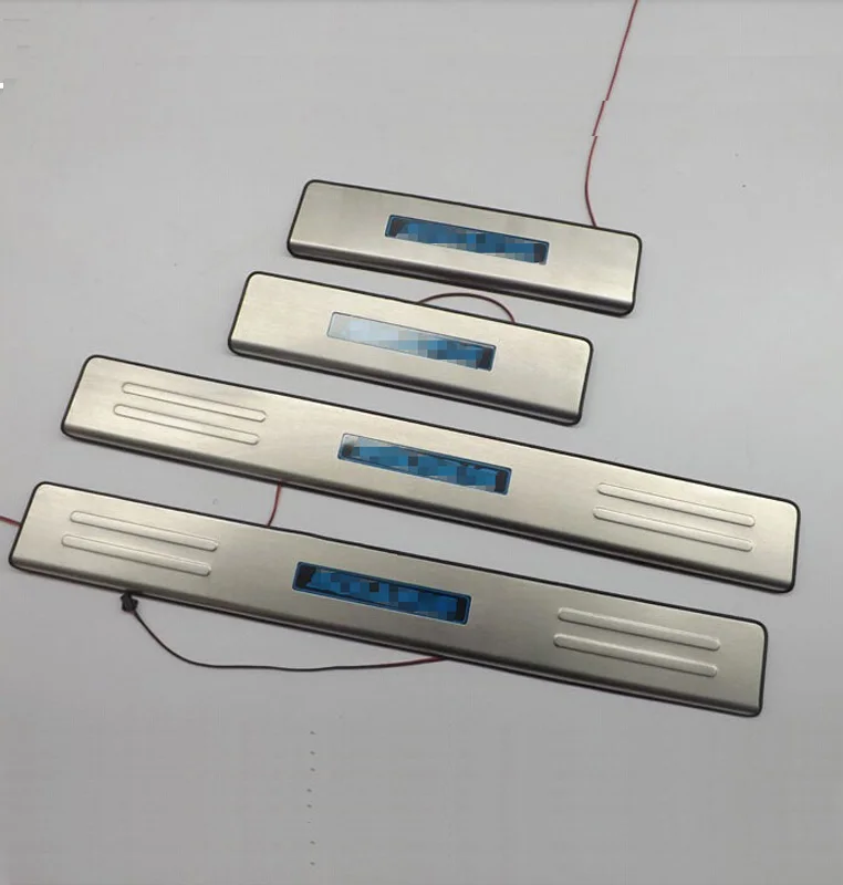 

for Hyundai Solaris 2012-2014 2016 Automobile Door Sill With Led Strip Welcome Pedal Car Styling Stickers Accessories 4 Pcs