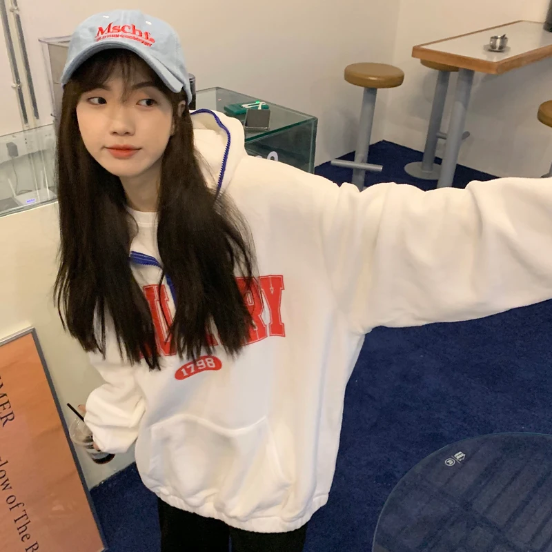 Gaganight женский свитер с капюшоном Новинка весна-осень 2021 корейский стиль ретро