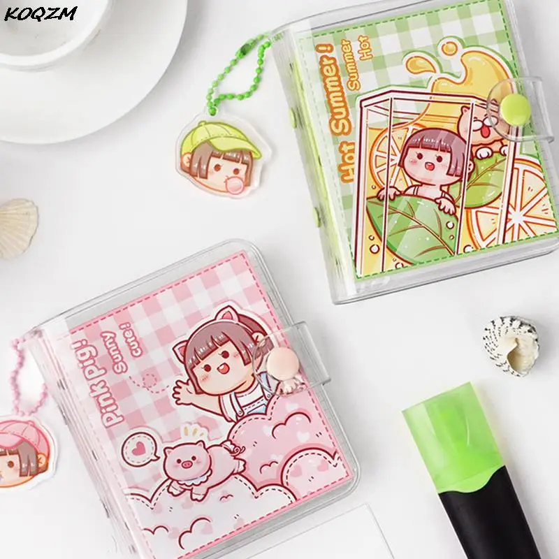 

Creative Mini Transparent Loose-leaf Notebook Portable Binder Stationery Supplies Students Kawaii School Office Notebooks