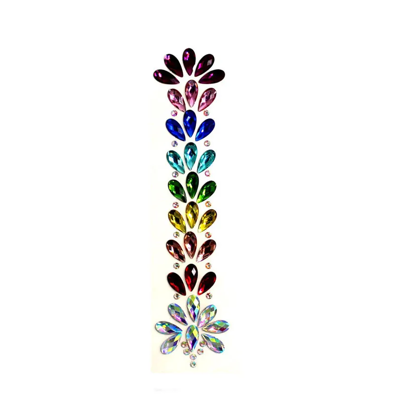 Волосы грудь тело блеск руки ноги Грудь татуировки палка праздничные Вечерние боди-арт украшения поддельные драгоценные камни блеск наклейка для карнавала - Цвет: 8Multicolor