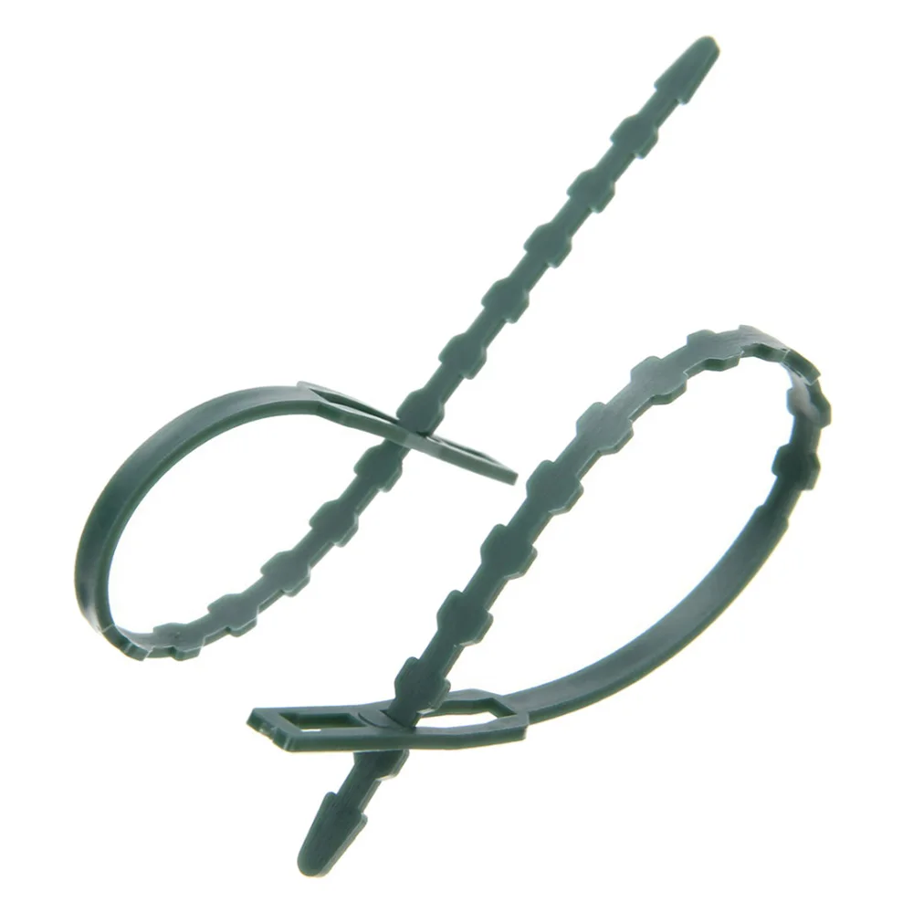 30 шт./лот регулируемые пластиковые кабельные стяжки для растений Многоразовые