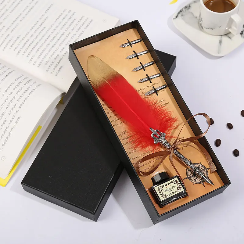 Ручка с золотыми перьями и спреем для каллиграфии | Канцтовары офиса дома