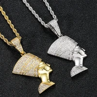 bling iced out retro egyptian pharaoh hip hop pendant micro pave zircon pendant hip hop charm women jewelry
