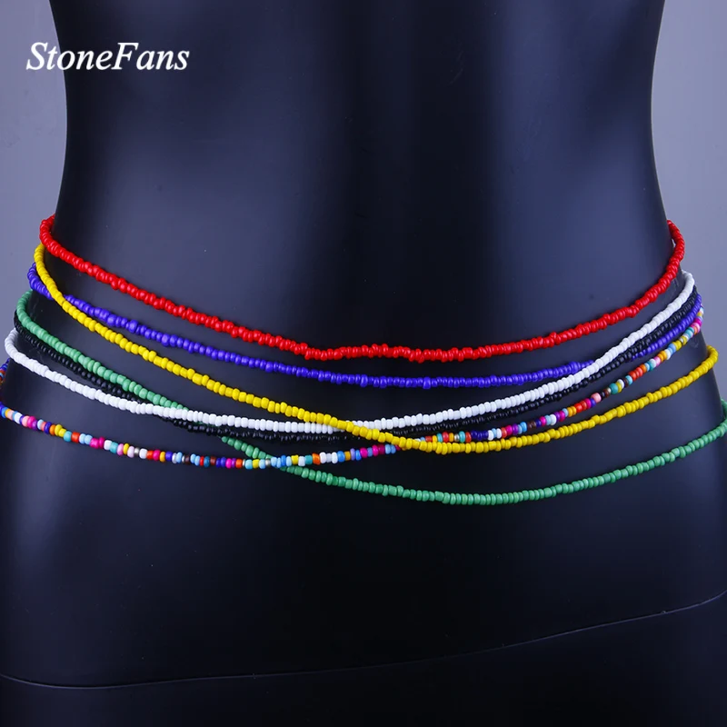 Новый красочный бисер StoneFans цепочка на талию ювелирные изделия для женщин
