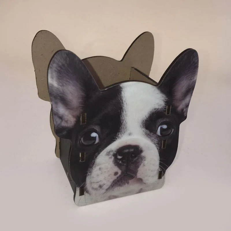 

Multi-Functional DIY Pen Holder Simulation Dog Students Cute Desktop Wood Accessories Stationery Barrels Storage Box FEA
