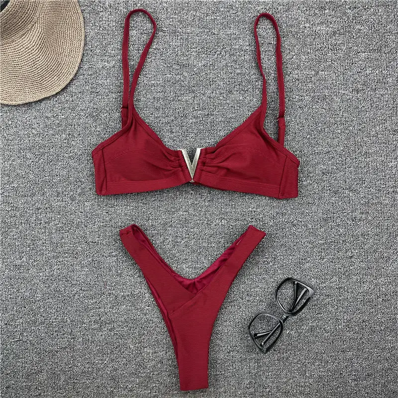 Swimming Suit for Women Bikini Set Push Up Swimsuit V Waist Thong Swimwear 2021 New Summer Bathing Suit Cupshe Micro Monokini