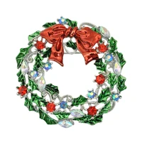 christmas wreath brooch brooch green oil drop popular jewelry