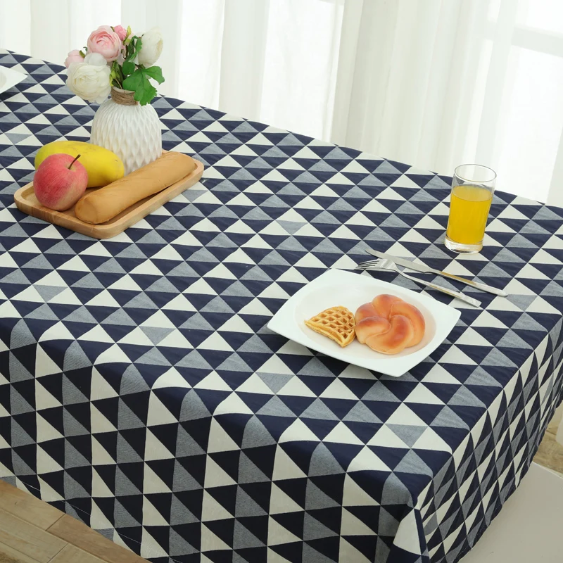 

cloth cotton hemp small fresh thickened rectangular desk lattice tea table cloth round