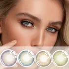 1 пара ежегодных цветных контактных линз для глаз с коррекцией рецепта, диоптрии, натуральный макияж, зрачки, голубые зеленые розовые