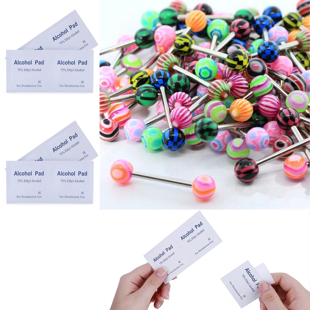 10 шт. Цвет случайный нержавеющая сталь пирсинг Ball Bar штанга гантельного типа