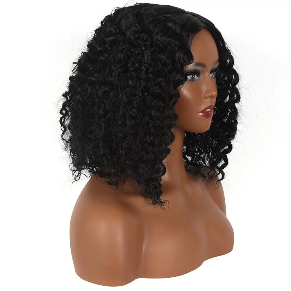 

Короткие вьющиеся парики-Короткие вьющиеся парики на сетке спереди, термостойкие волосы, Короткие вьющиеся волосы боб для чернокожих женщи...