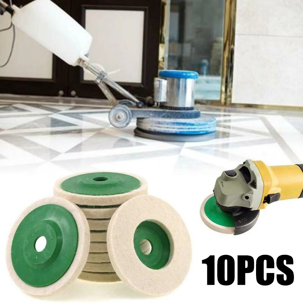 

10pcs 4 Inch 100mm Wool Polishing Wheel Buffing Pads Angle Grinder Wheel Felt Polishing Disc For Metal Marble Glass Ceramics