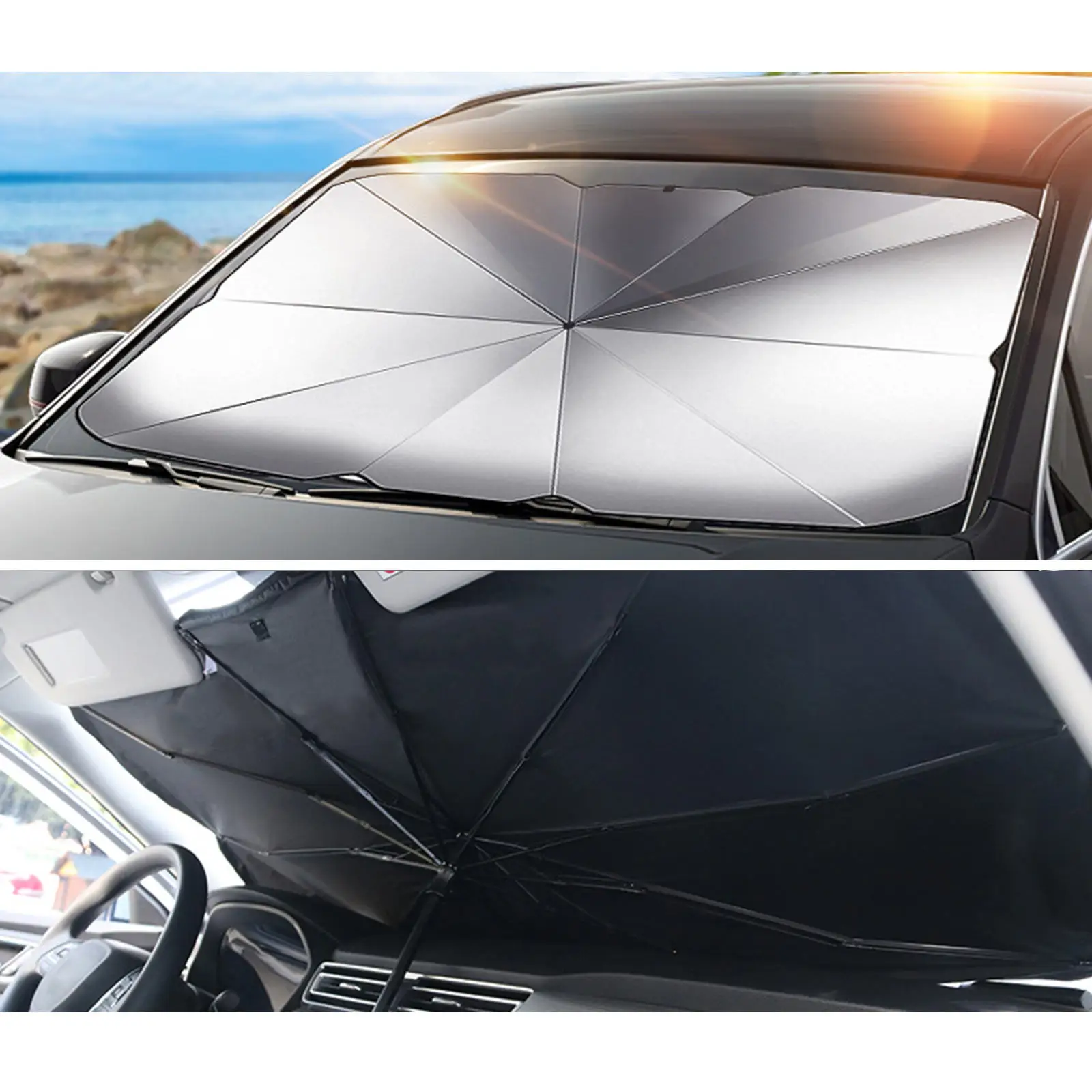 

Car Windshield Sun Shade Foldable Automotive Interior Sun Protection Fit for SUV