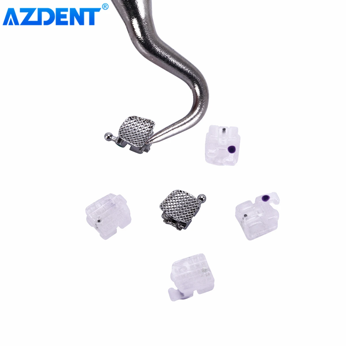 

20pcs/Box AZDENT Dental Self-Ligating Bracket Ceramics Orthodontic Brace Metal Self-Ligating Lower 45 Roth 0.022 Hooks 345 Tool