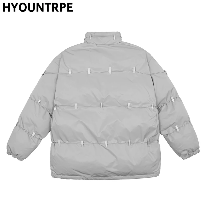 Fashion Bomber Jacket Coat Casual Loose Cotton Padded Parkas Hip Hop Streetwear Mens Winter Jackets and Coats Outerwear Hipster