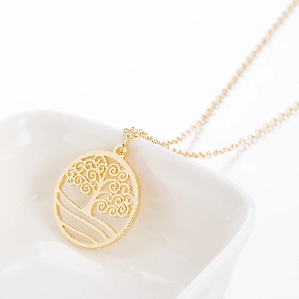 Взрывное простое круглое пустое Дерево жизни из нержавеющей стали женское
