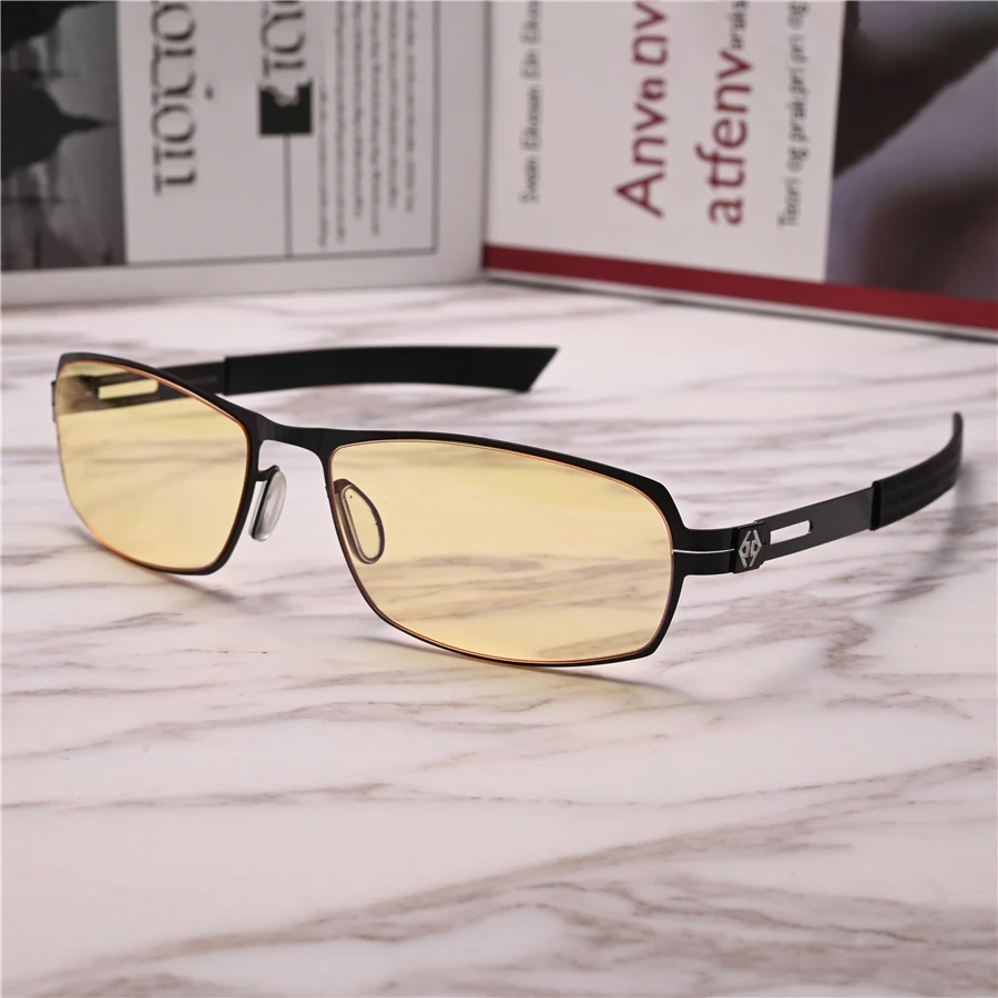 

vazrobe Computer Glasses Male Anti Blue Light No Screw Eyeglasses Frames Men Rectangle Ultralight Spectacles for Prescription