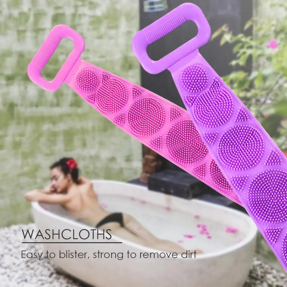 

Silicone Bath Brush Towel Rubbing Back Mud Peeling Dual Side Body Shower Massage for Household Bathroom Accessories