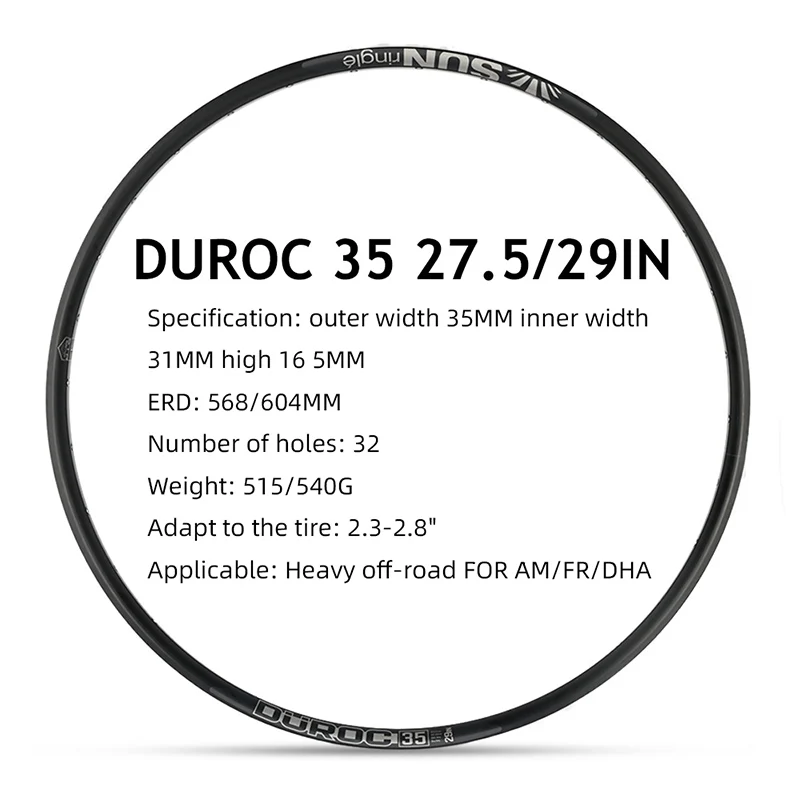 SUNRingle DUROC 30 35 40 велосипедный обод из алюминиевого сплава горный велосипед 29 27 5