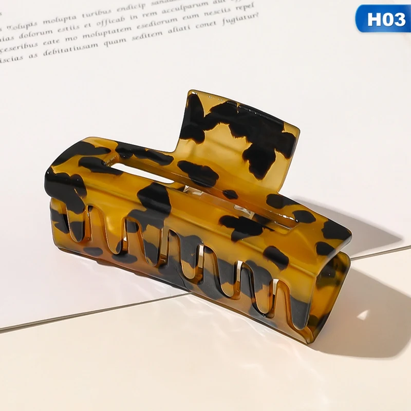 

1Pc Vintage Resin Marble Leopard Hairpins Hair Claws Clamp For Women Geometric Acetate Hair Clips Hair Styling Tool