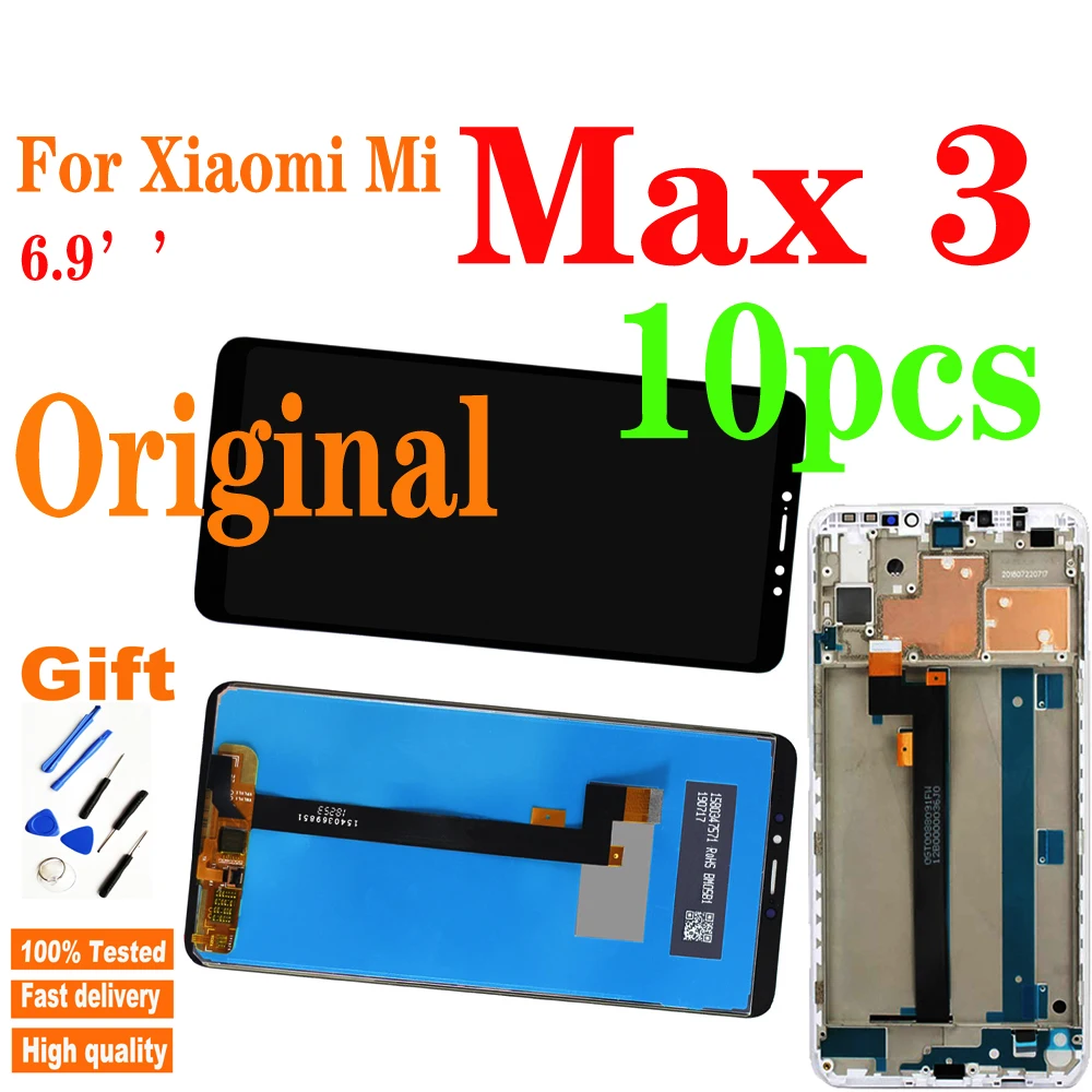 

10 шт. ЖК-дисплей для XIAOMI Mi Max 3 ЖК-дисплей сенсорный экран с рамкой сменный экран для Xiaomi Mi Max 3 дисплей Max3 ЖК-дисплей