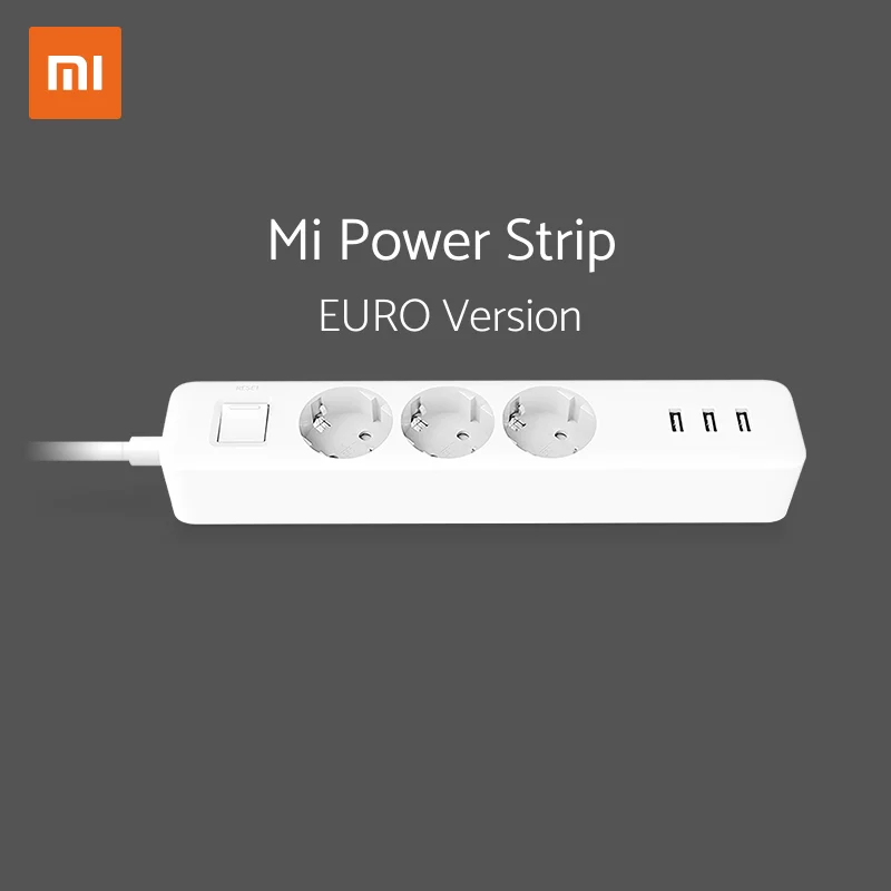 ЕС Версия Xiaomi Mi Power Strip 3 USB 5V/3.1A типа D стандартные розетки Быстрая зарядка 1 4 m CE