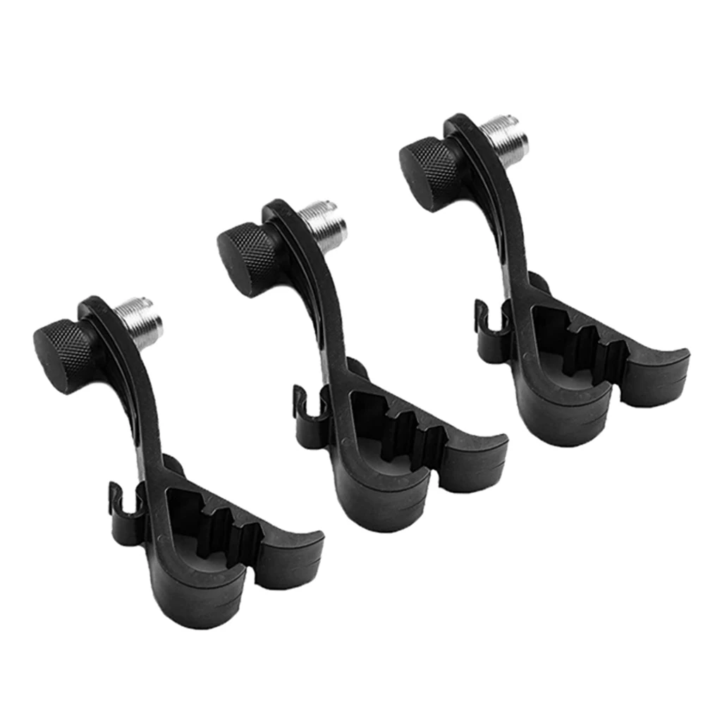 Adjustable Clip On Drum Rim Shockproof Mount Microphone Mic Clamp Stand Holder Pack of 3 |