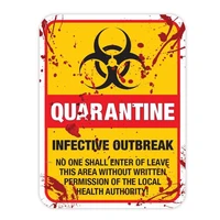 rulemylife 15x20cm funny zombie warning quarantine infected area caution retro reflective car sticker decals c1 8023