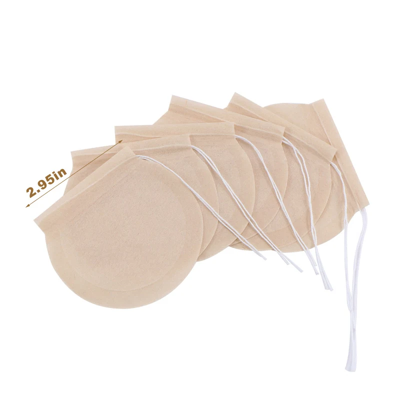 

100 Pcs/Lot Round Tea Bags Empty Scented Tea Filter Bag with String Tie Heal Seal Paper Teabags for Herb Loose Tea Disposable