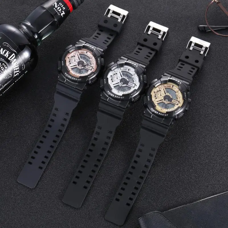 Часы мужские кварцевые большого размера с двойным дисплеем | Наручные часы