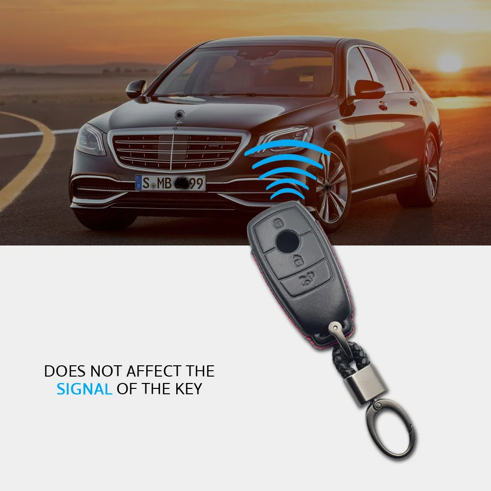 4D кожаный чехол для автомобильного ключа Mercedes Benz 2016 E Class 2018 S 3 кнопки умный