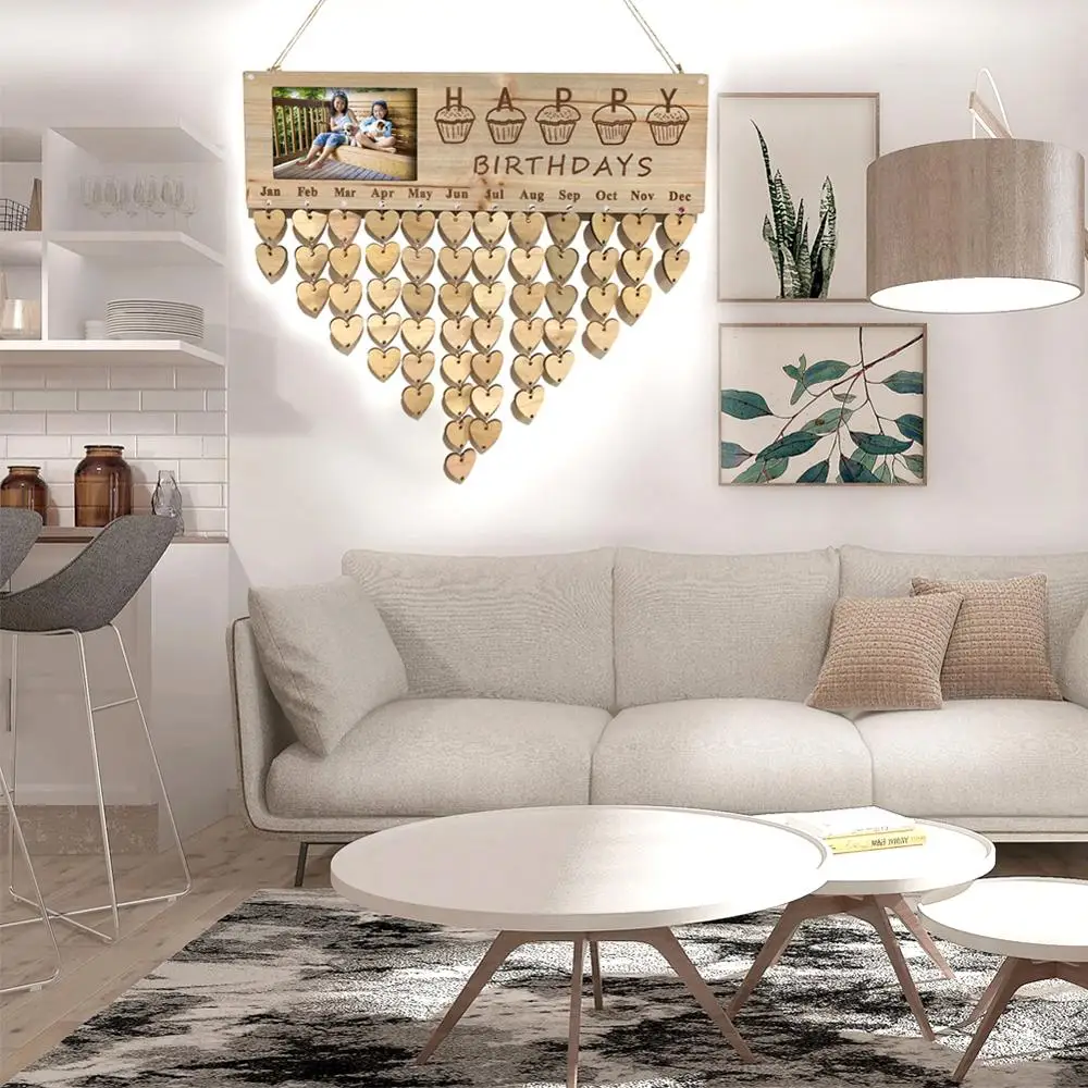 Деревянный календарь DIY доска Подвески Фоторамка резная текстовая для сообщений