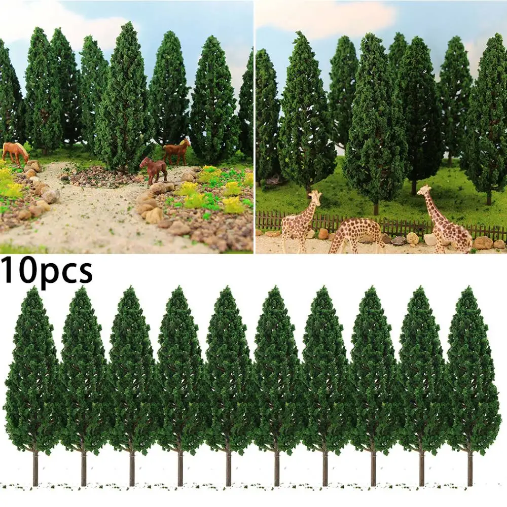 

10/5/20pcs Pine Trees Model Green For Scale Railway Layout 15cm Miniature Sandtable Model Scenery DIY for home Building