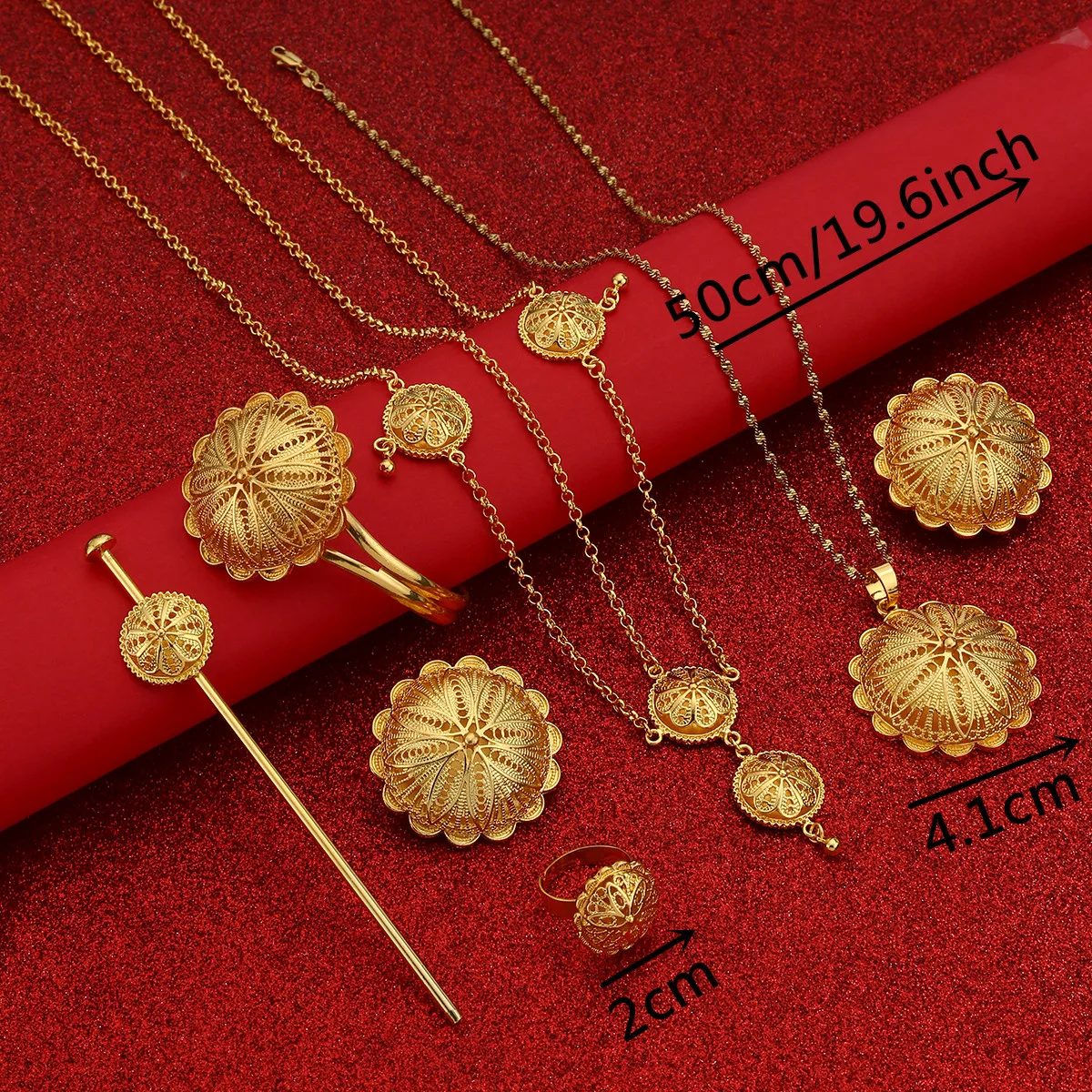 Эфиопские наборы бижутерии ожерелья с подвесками серьги браслеты из колец для