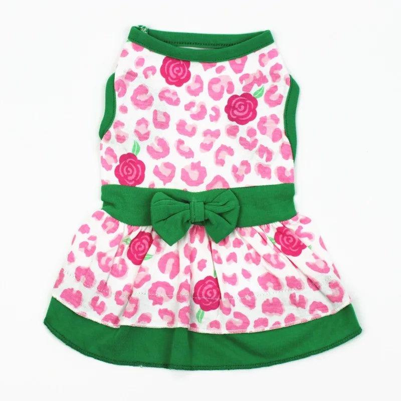 

Hot dog dress summer new skirt flower print big swing skirt pet dog skirt