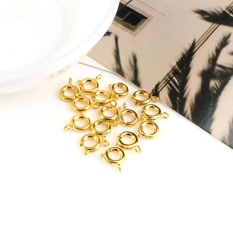 50 шт. круглые Пружинные застежки-крючки для браслета соединители ожерелья сделай