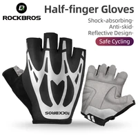 rockbros cycling gloves half finger women men wear resistant non slip shockproof autumn bicycle gloves outdoor ride equipment