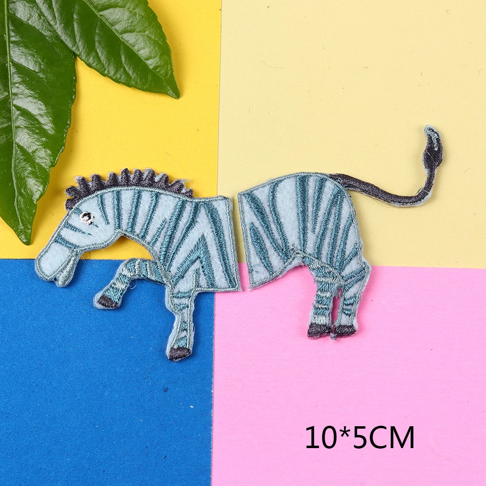 С рисунком животных в виде пасти акулы кроликов львы зебры тигры патчи пришить