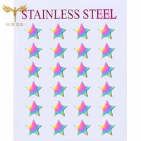 rainbow color star stud earring set stainless steel woman accessories couple romantic simple ear jewelry wholesale